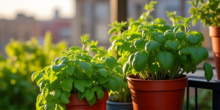 鈴木様のベランダで元気に育つハーブ